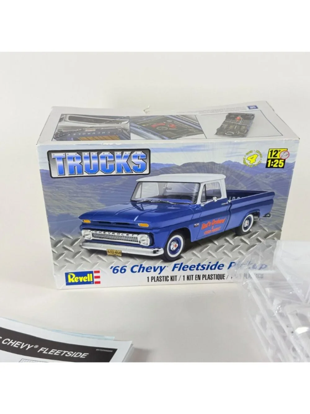 Revell 66 Chevy Fleetside Pickup Truck Model Kit 1:25 Scale Plastic Parts